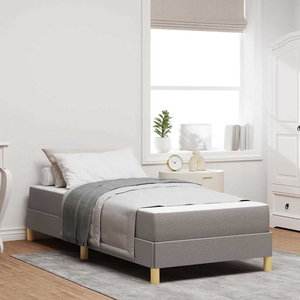 Κρεβάτι με ελατήρια με στρώμα Taupe 90 x 200 cm ύφασμα