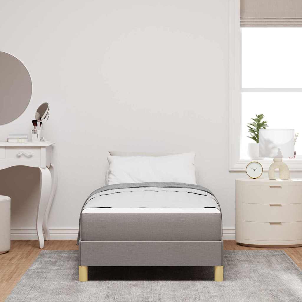 Κρεβάτι με ελατήρια με στρώμα Taupe 90 x 200 cm ύφασμα