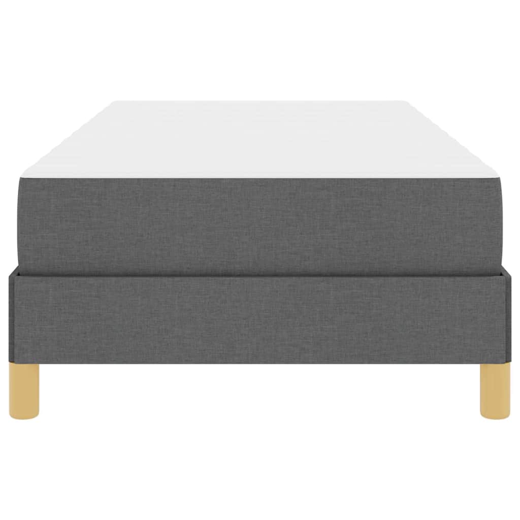 Κρεβάτι με ελατήρια με στρώμα Σκούρο Γκρι 100 x 200 cm ύφασμα - Pakobazaar