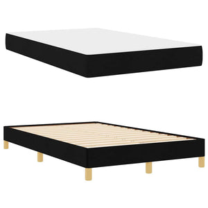 Κρεβάτι με ελατήρια με στρώμα Μαύρο 120 x 190 cm ύφασμα - Pakobazaar