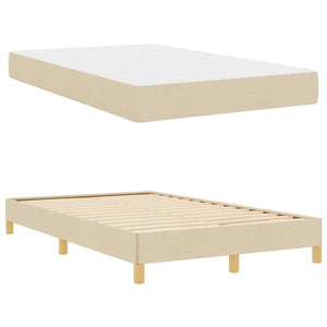 Κρεβάτι με ελατήρια με στρώμα Κρεμ 120 x 190 cm ύφασμα