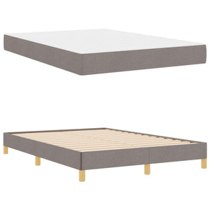 Κρεβάτι με ελατήρια με στρώμα Taupe 140 x 190 cm ύφασμα - Pakobazaar