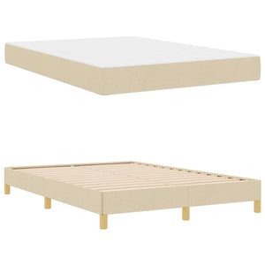 Κρεβάτι με ελατήρια με στρώμα Κρεμ 140 x 190 cm ύφασμα - Pakobazaar