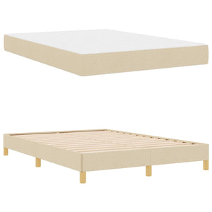 Κρεβάτι με ελατήρια με στρώμα Κρεμ 140 x 190 cm ύφασμα - Pakobazaar