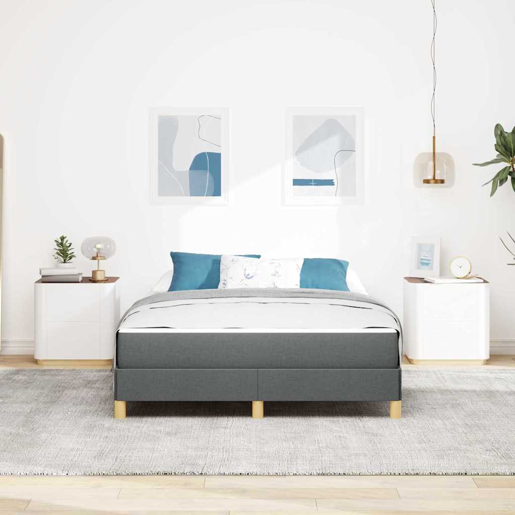 Κρεβάτι με ελατήρια με στρώμα Σκούρο Γκρι 140 x 200 cm ύφασμα - Pakobazaar