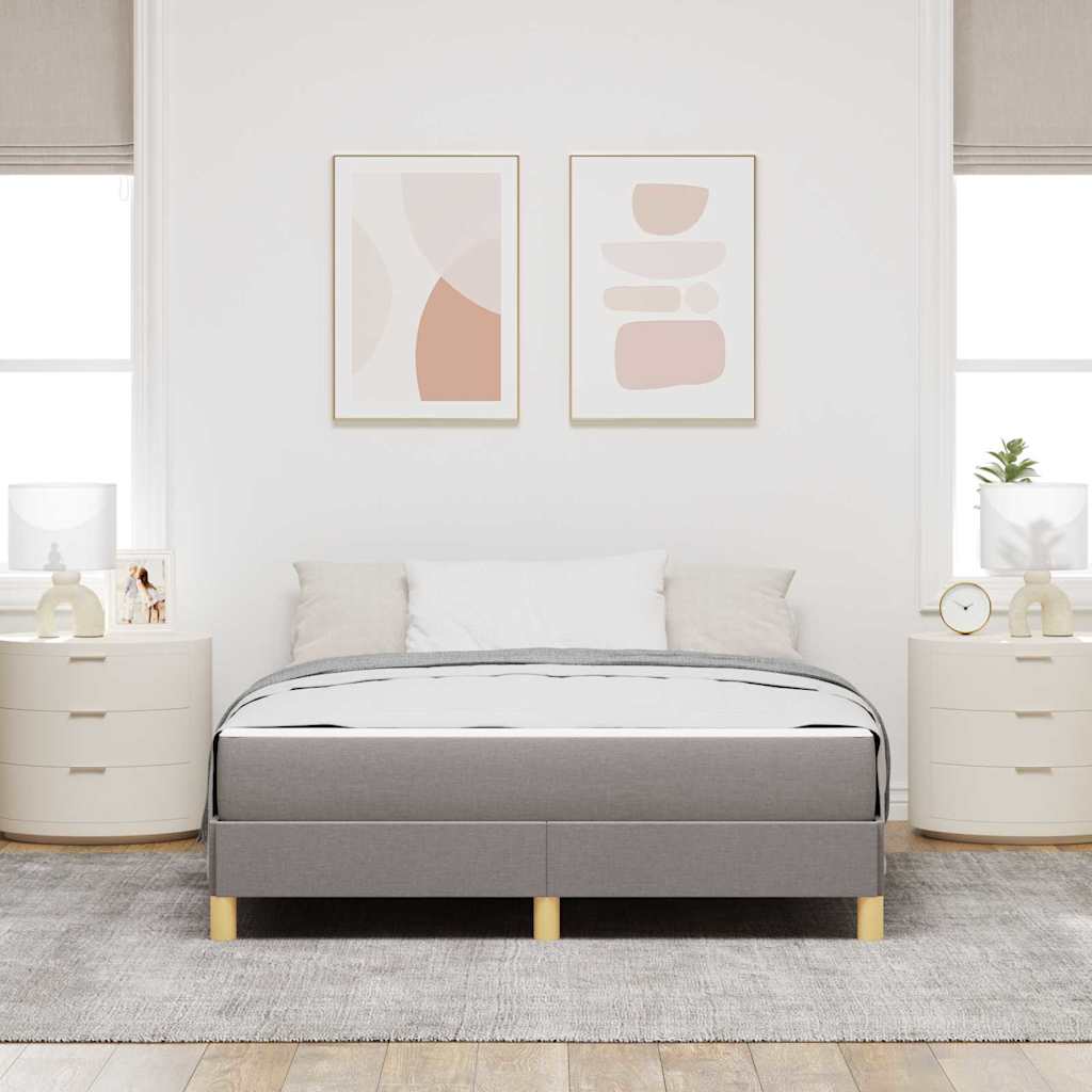 Κρεβάτι με ελατήρια με στρώμα Taupe 140 x 200 cm ύφασμα