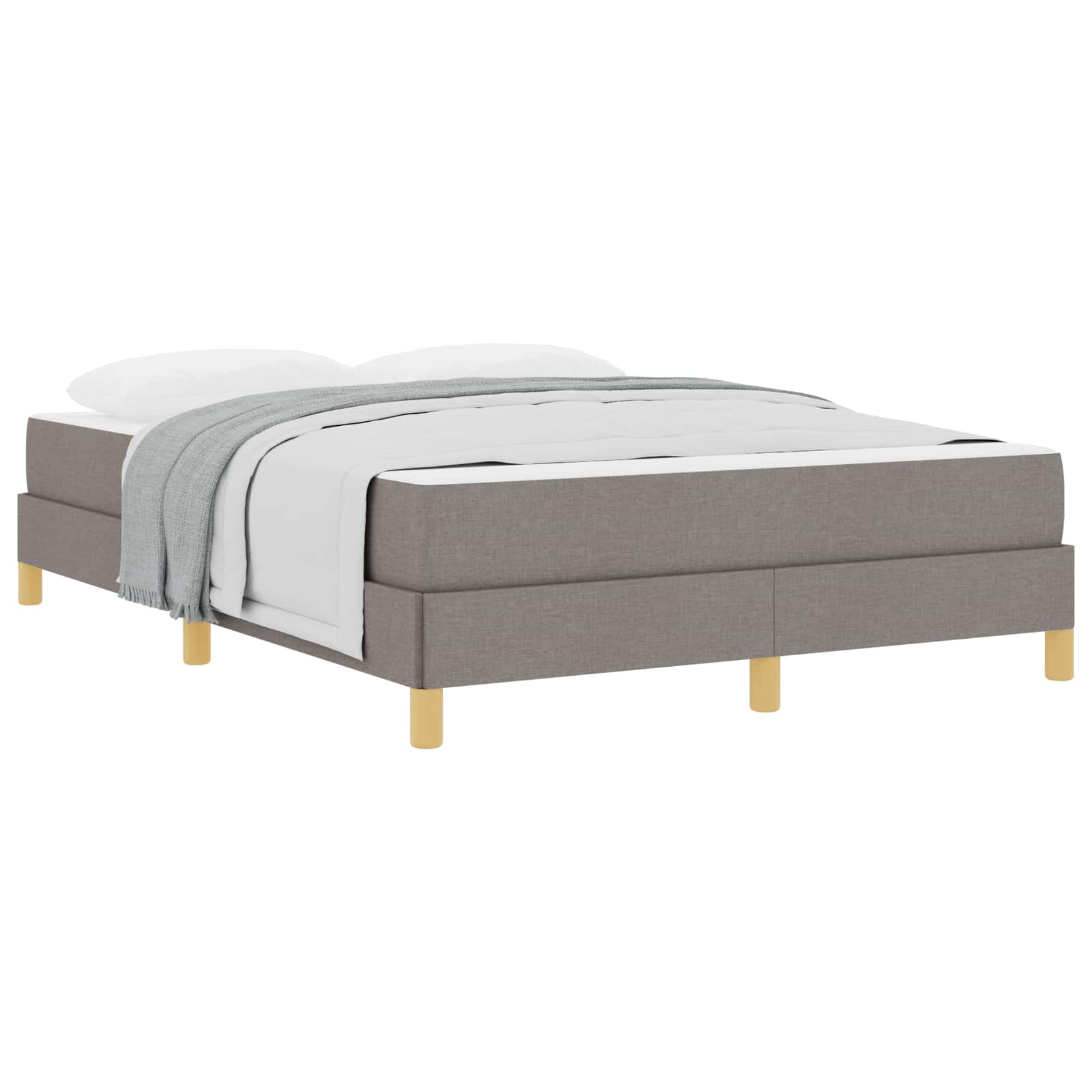 Κρεβάτι με ελατήρια με στρώμα Taupe 140 x 200 cm ύφασμα