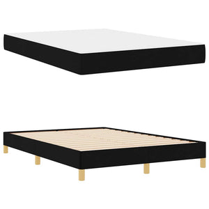 Κρεβάτι με ελατήρια με στρώμα Μαύρο 160 x 200 cm ύφασμα - Pakobazaar