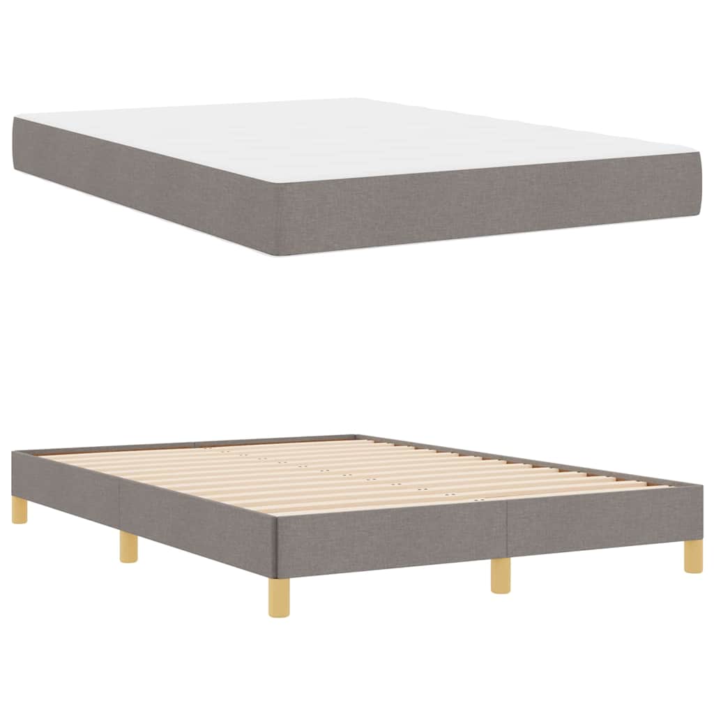 Κρεβάτι με ελατήρια με στρώμα Taupe 160 x 200 cm ύφασμα - Pakobazaar