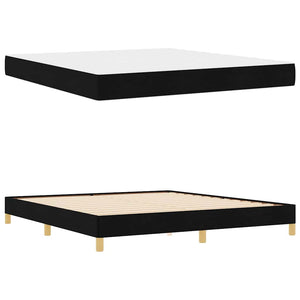 Κρεβάτι με ελατήρια με στρώμα Μαύρο 180 x 200 cm ύφασμα - Pakobazaar