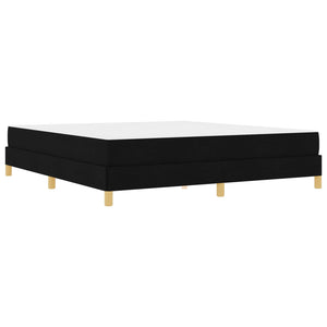 Κρεβάτι με ελατήρια με στρώμα Μαύρο 180 x 200 cm ύφασμα - Pakobazaar