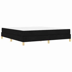 Κρεβάτι με ελατήρια με στρώμα Μαύρο 180 x 200 cm ύφασμα - Pakobazaar