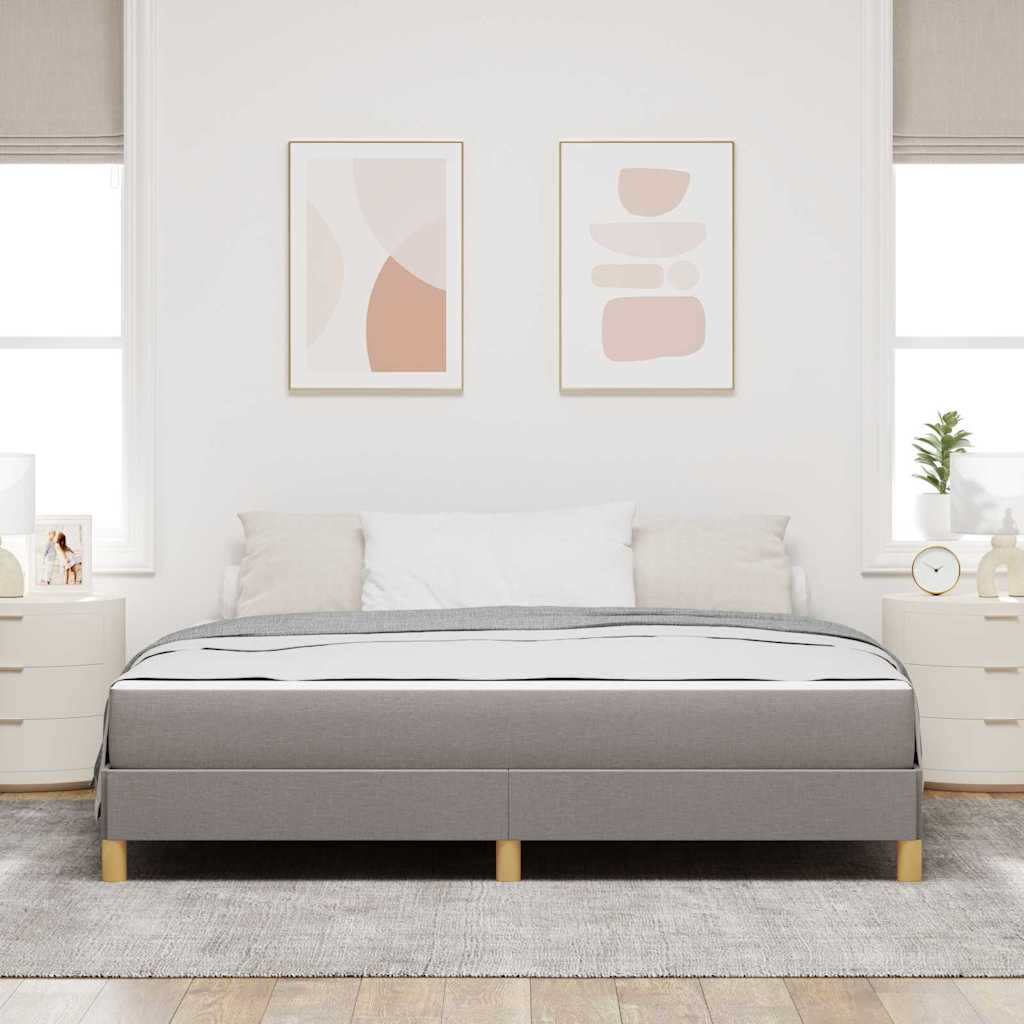 Κρεβάτι με ελατήρια με στρώμα Taupe 180 x 200 cm ύφασμα - Pakobazaar