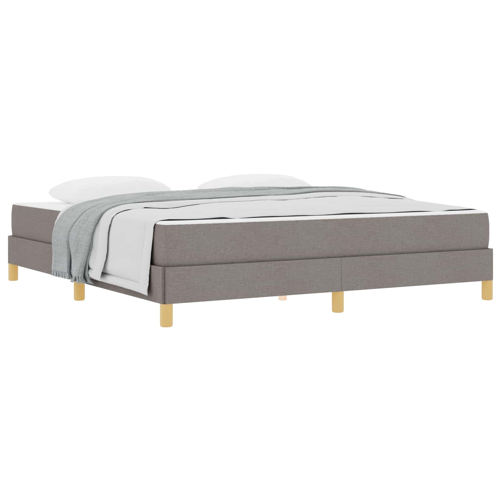 Κρεβάτι με ελατήρια με στρώμα Taupe 180 x 200 cm ύφασμα - Pakobazaar