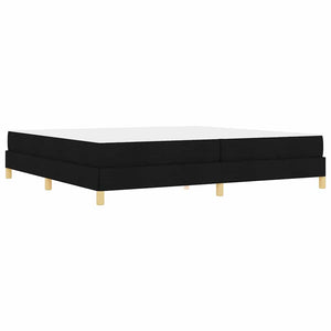 Κρεβάτι με ελατήρια με στρώμα Μαύρο 200 x 200 cm ύφασμα - Pakobazaar