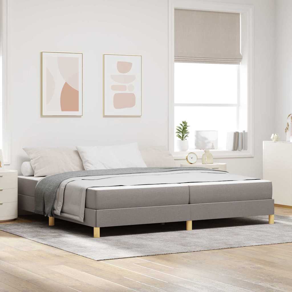 Κρεβάτι με ελατήρια με στρώμα Taupe 200 x 200 cm ύφασμα