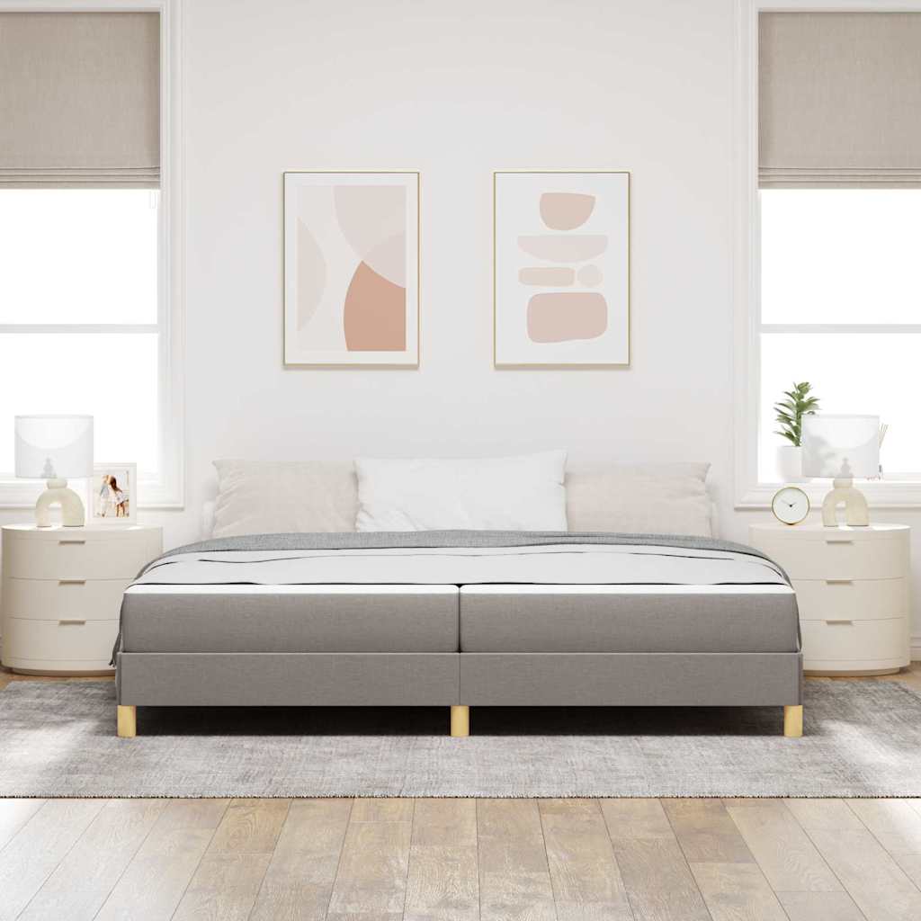 Κρεβάτι με ελατήρια με στρώμα Taupe 200 x 200 cm ύφασμα