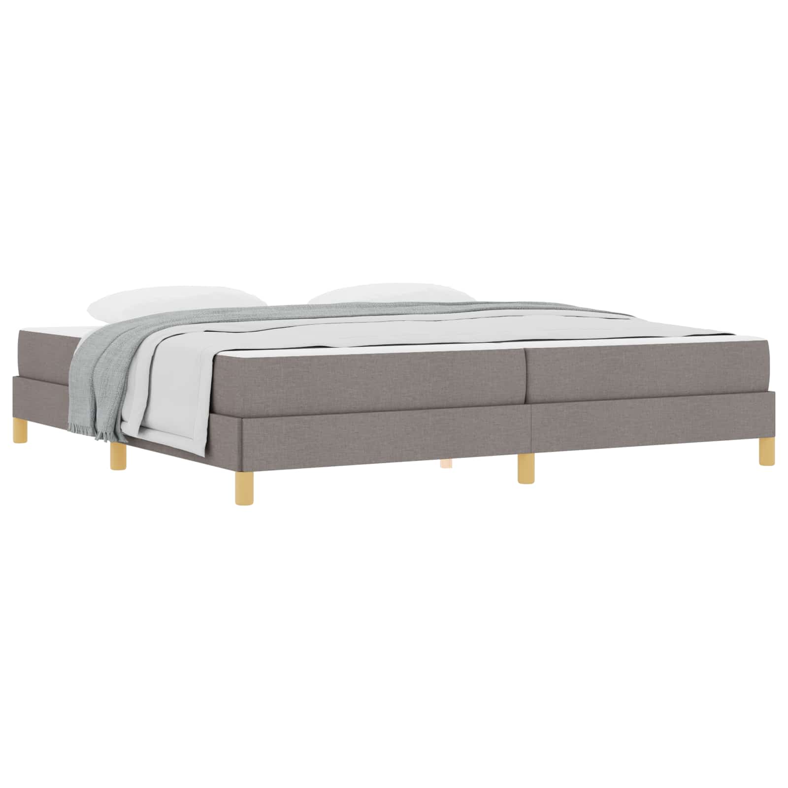 Κρεβάτι με ελατήρια με στρώμα Taupe 200 x 200 cm ύφασμα