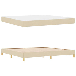 Κρεβάτι με ελατήρια με στρώμα Κρεμ 200 x 200 cm ύφασμα