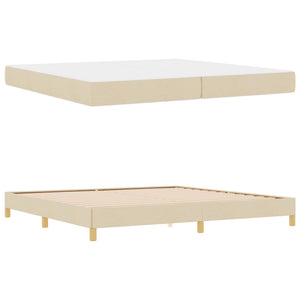 Κρεβάτι με ελατήρια με στρώμα Κρεμ 200 x 200 cm ύφασμα