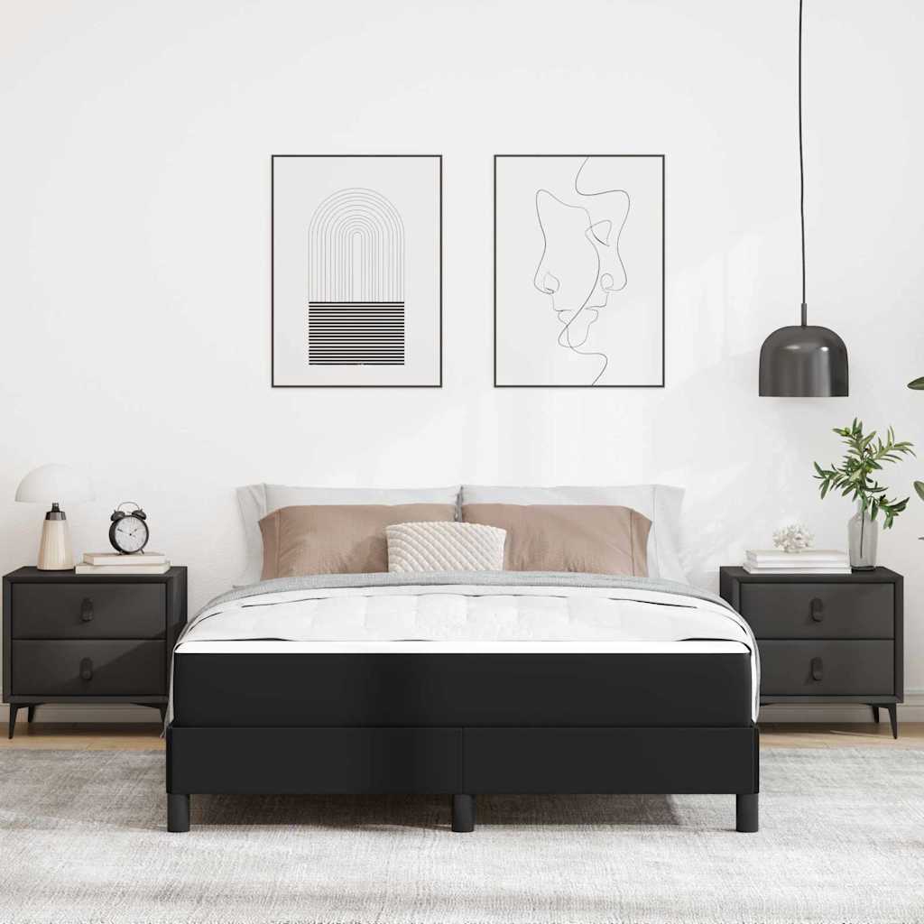 Σκελετός Κρεβατιού με στρώμα Μαύρο 140 x 190 cm ύφασμα - Pakobazaar