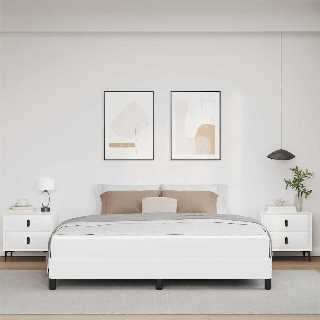 Σκελετός Κρεβατιού με στρώμα Καθαρό Λευκό 180 x 200 cm ύφασμα - Pakobazaar