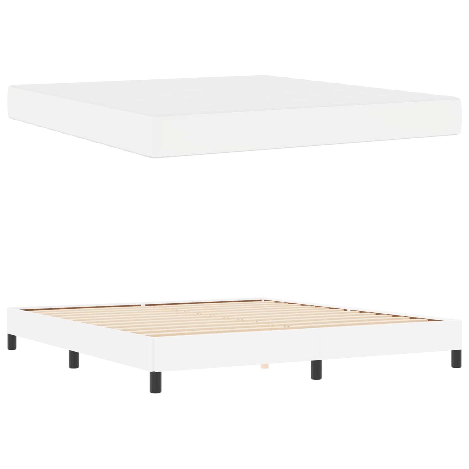 Σκελετός Κρεβατιού με στρώμα Καθαρό Λευκό 180 x 200 cm ύφασμα - Pakobazaar