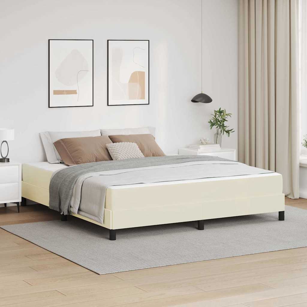 Σκελετός Κρεβατιού με στρώμα Κρεμ 180 x 200 cm ύφασμα - Pakobazaar