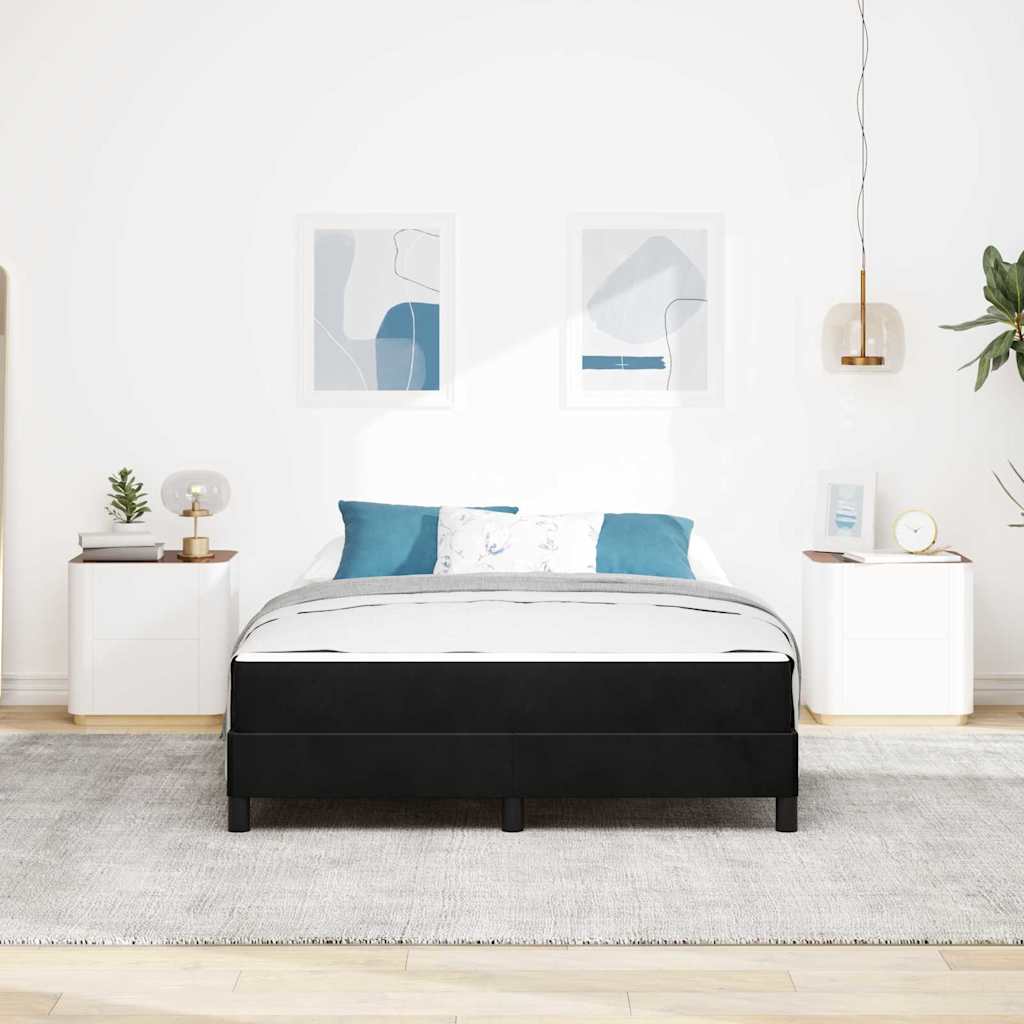 Κρεβάτι με ελατήρια με στρώμα Μαύρο 140 x 190 cm ύφασμα - Pakobazaar