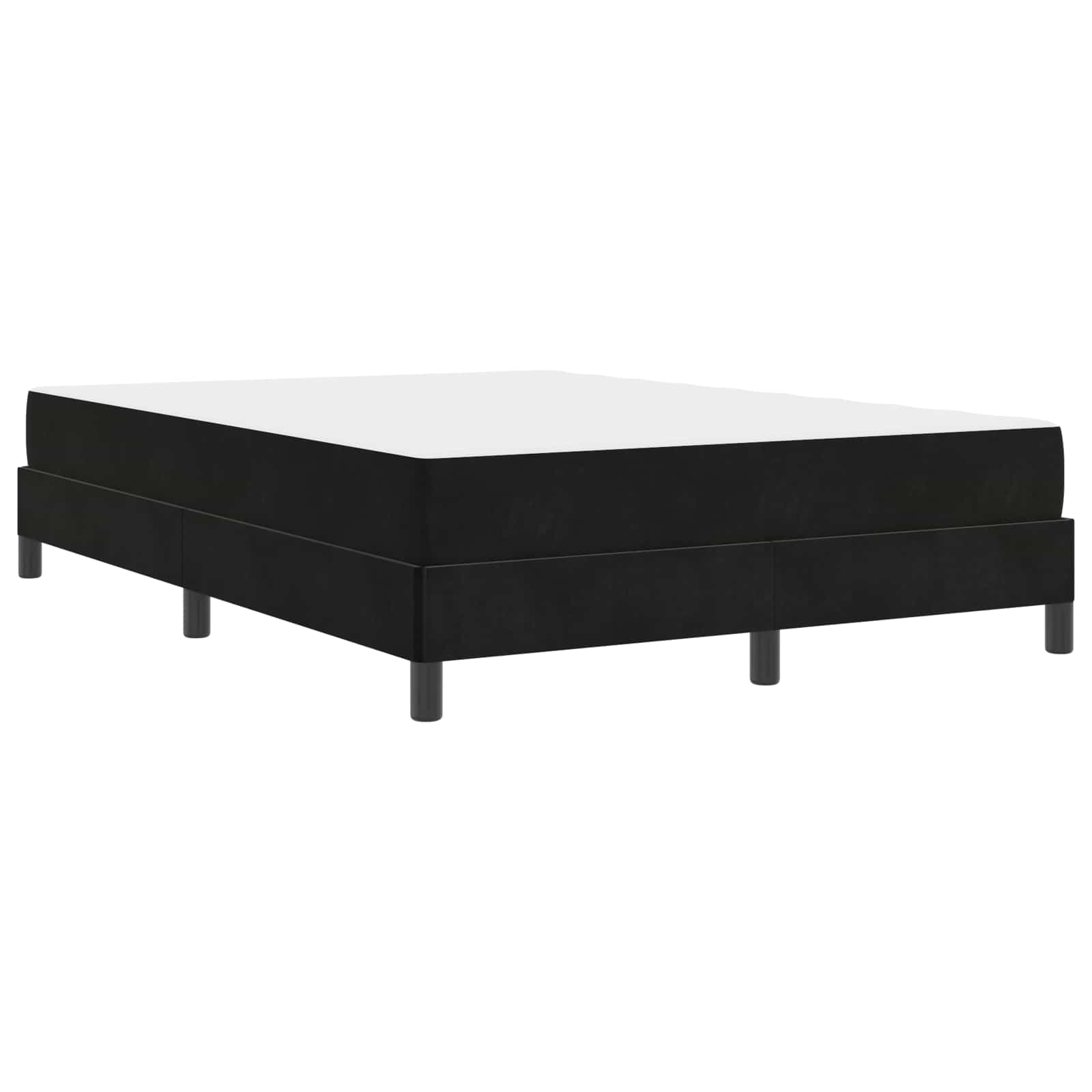 Κρεβάτι με ελατήρια με στρώμα Μαύρο 140 x 200 cm ύφασμα