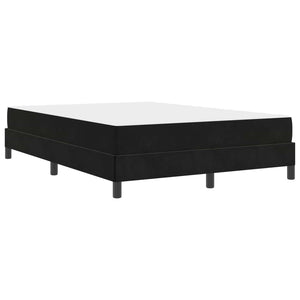 Κρεβάτι με ελατήρια με στρώμα Μαύρο 140 x 200 cm ύφασμα