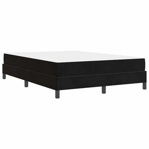 Κρεβάτι με ελατήρια με στρώμα Μαύρο 140 x 200 cm ύφασμα