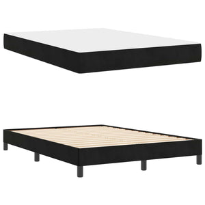 Κρεβάτι με ελατήρια με στρώμα Μαύρο 160 x 200 cm ύφασμα - Pakobazaar