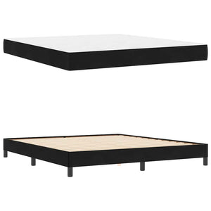 Κρεβάτι με ελατήρια με στρώμα Μαύρο 180 x 200 cm ύφασμα - Pakobazaar