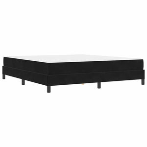 Κρεβάτι με ελατήρια με στρώμα Μαύρο 180 x 200 cm ύφασμα - Pakobazaar