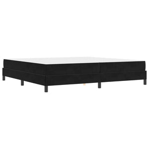 Κρεβάτι με ελατήρια με στρώμα Μαύρο 200 x 200 cm ύφασμα - Pakobazaar