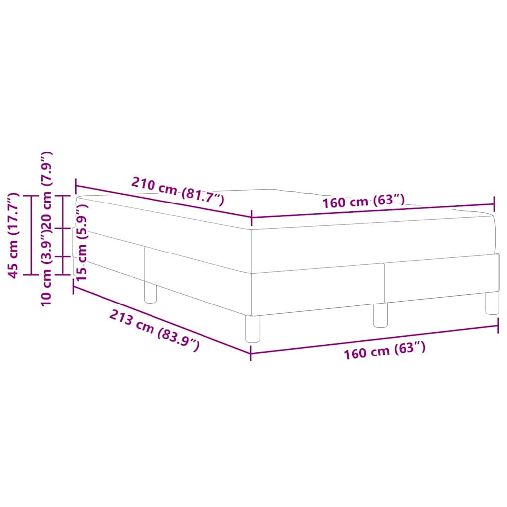 Κρεβάτι με ελατήρια Σκούρο Πράσινο 160 x 210 cm ύφασμα