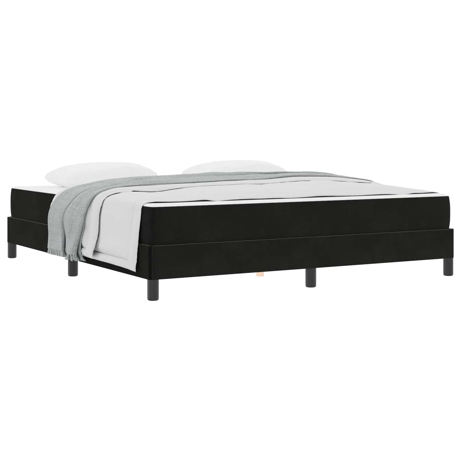 Κρεβάτι με ελατήρια με στρώμα Μαύρο 180 x 210 cm ύφασμα - Pakobazaar