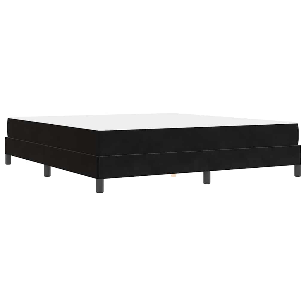 Κρεβάτι με ελατήρια με στρώμα Μαύρο 180 x 210 cm ύφασμα - Pakobazaar