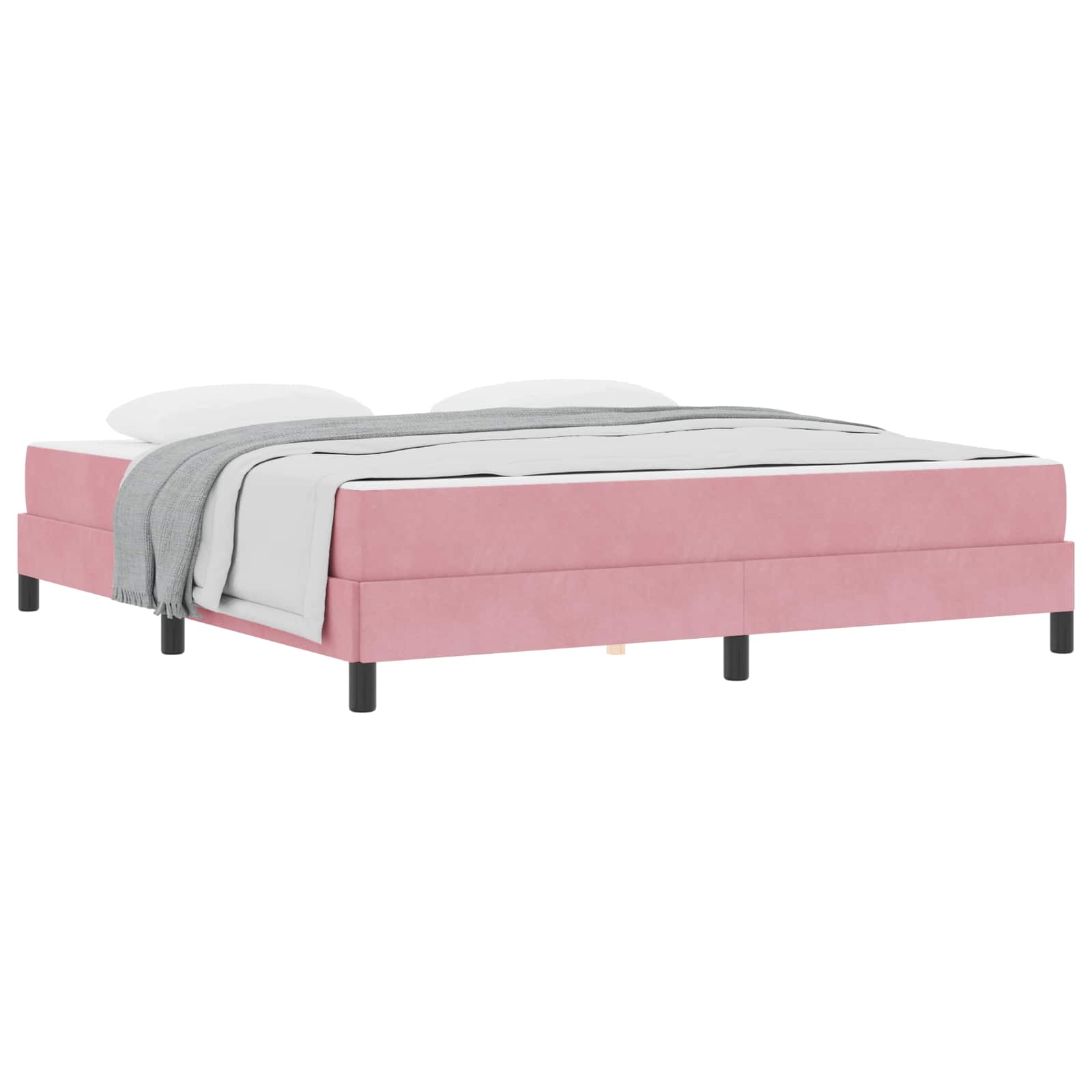 Κρεβάτι με ελατήρια με στρώμα Ροζ 180 x 210 cm ύφασμα