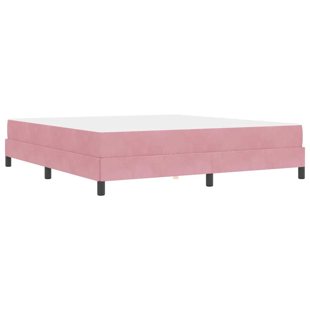 Κρεβάτι με ελατήρια με στρώμα Ροζ 180 x 210 cm ύφασμα