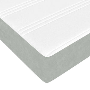 Κρεβάτι με ελατήρια με στρώμα Ανοιχτό γκρι 200 x 210 cm ύφασμα - Pakobazaar