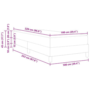 Κρεβάτι με ελατήρια Σκούρο Πράσινο 100 x 220 cm ύφασμα - Pakobazaar