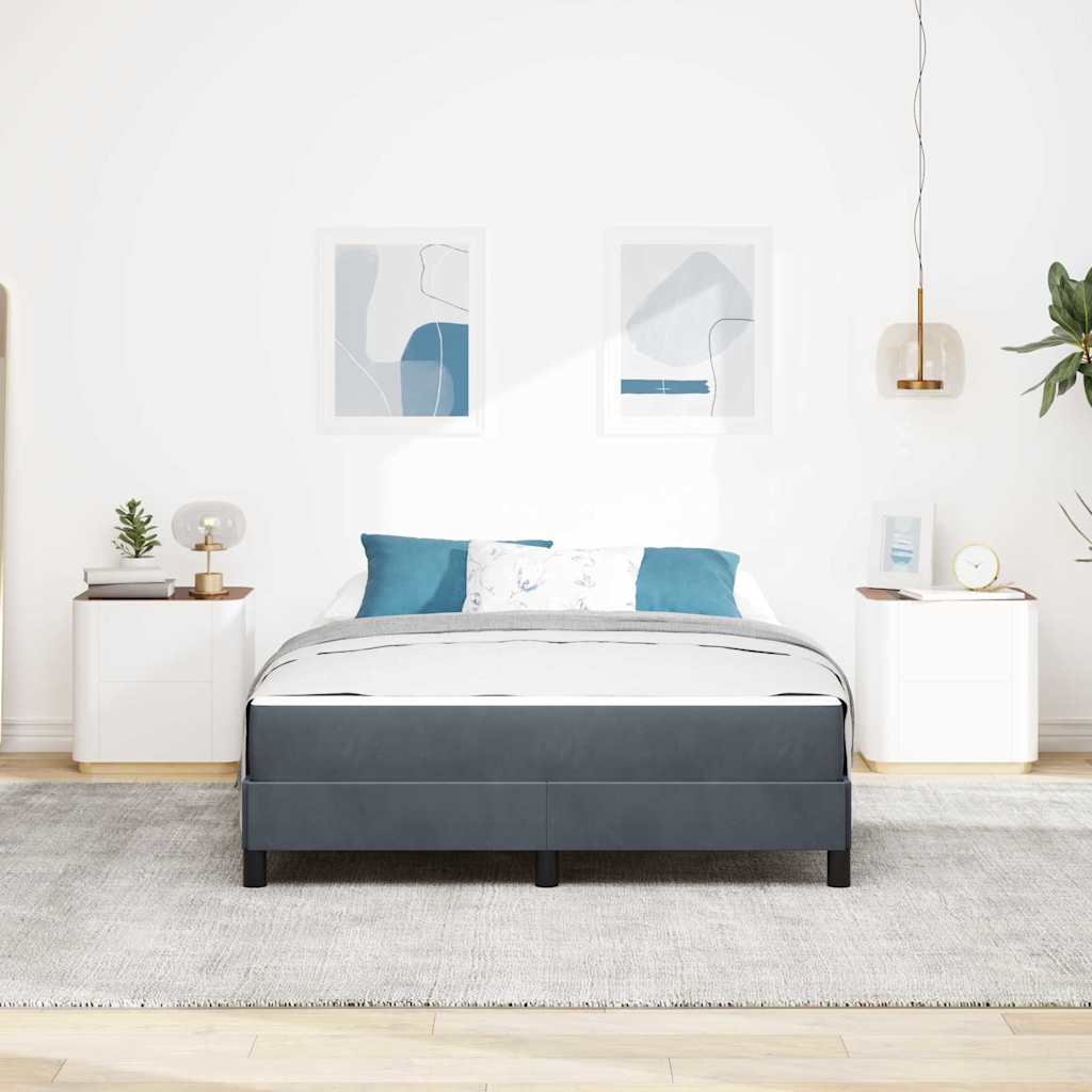 Κρεβάτι με ελατήρια με στρώμα Σκούρο Γκρι 140 x 220 cm ύφασμα