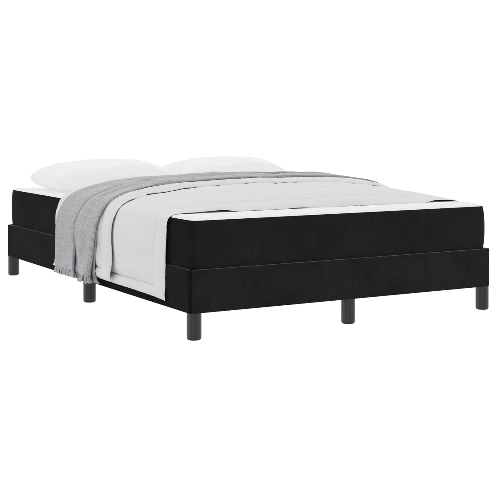 Κρεβάτι με ελατήρια με στρώμα Μαύρο 140 x 220 cm ύφασμα - Pakobazaar