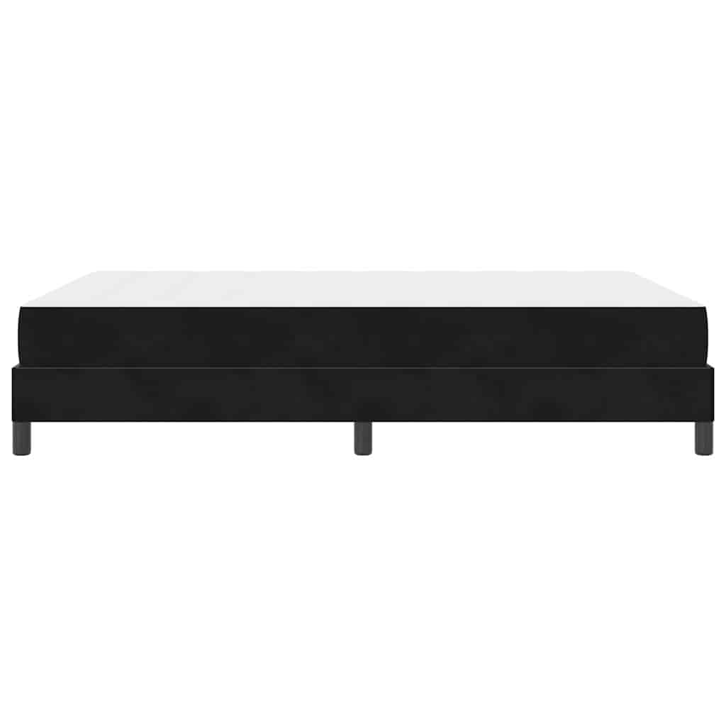 Κρεβάτι με ελατήρια με στρώμα Μαύρο 140 x 220 cm ύφασμα