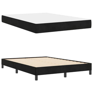 Κρεβάτι με ελατήρια με στρώμα Μαύρο 160 x 220 cm ύφασμα - Pakobazaar