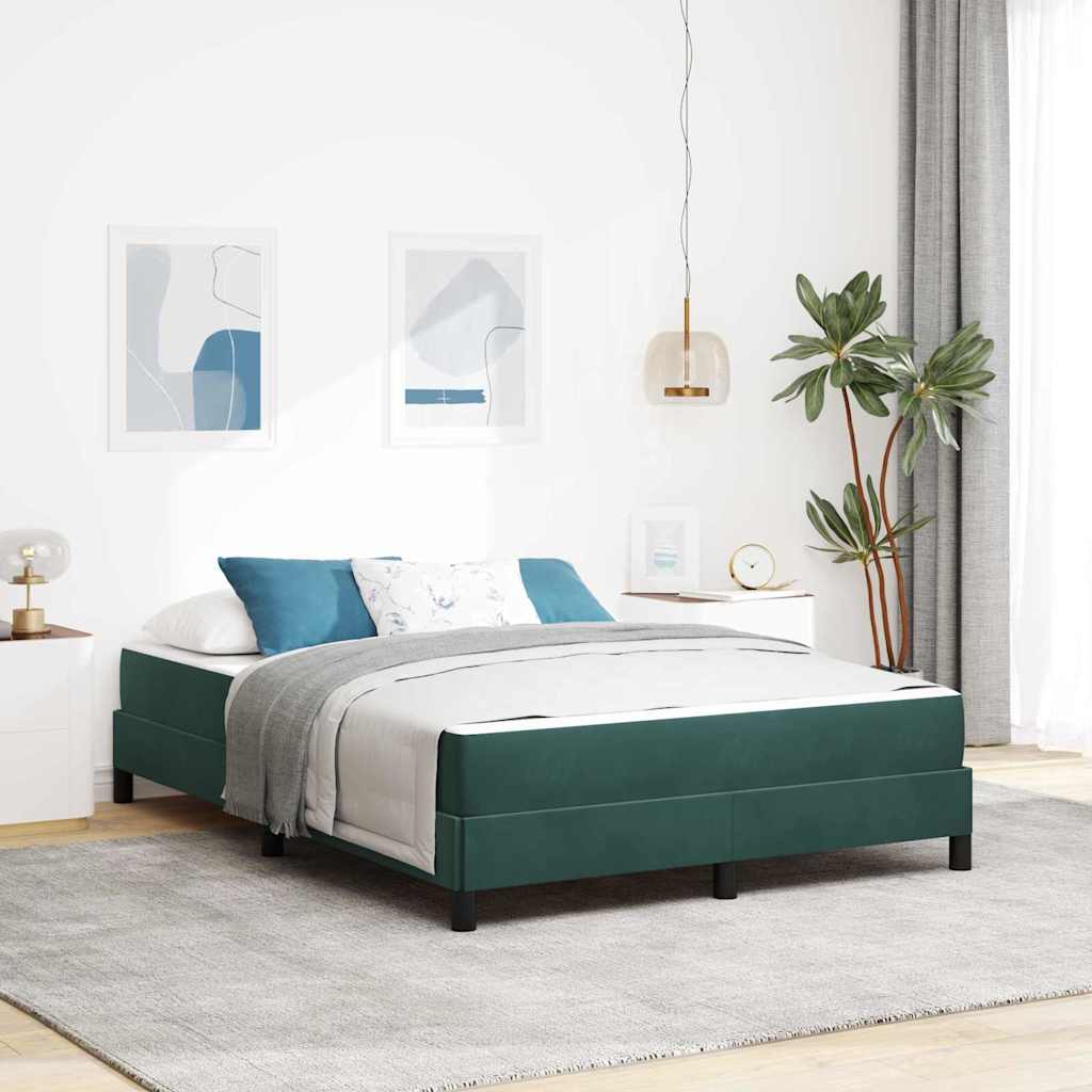 Κρεβάτι με ελατήρια Σκούρο Πράσινο 160 x 220 cm ύφασμα