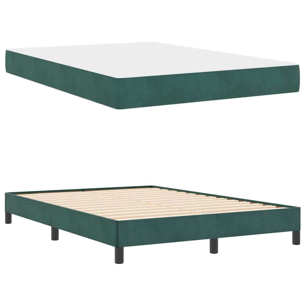 Κρεβάτι με ελατήρια Σκούρο Πράσινο 160 x 220 cm ύφασμα