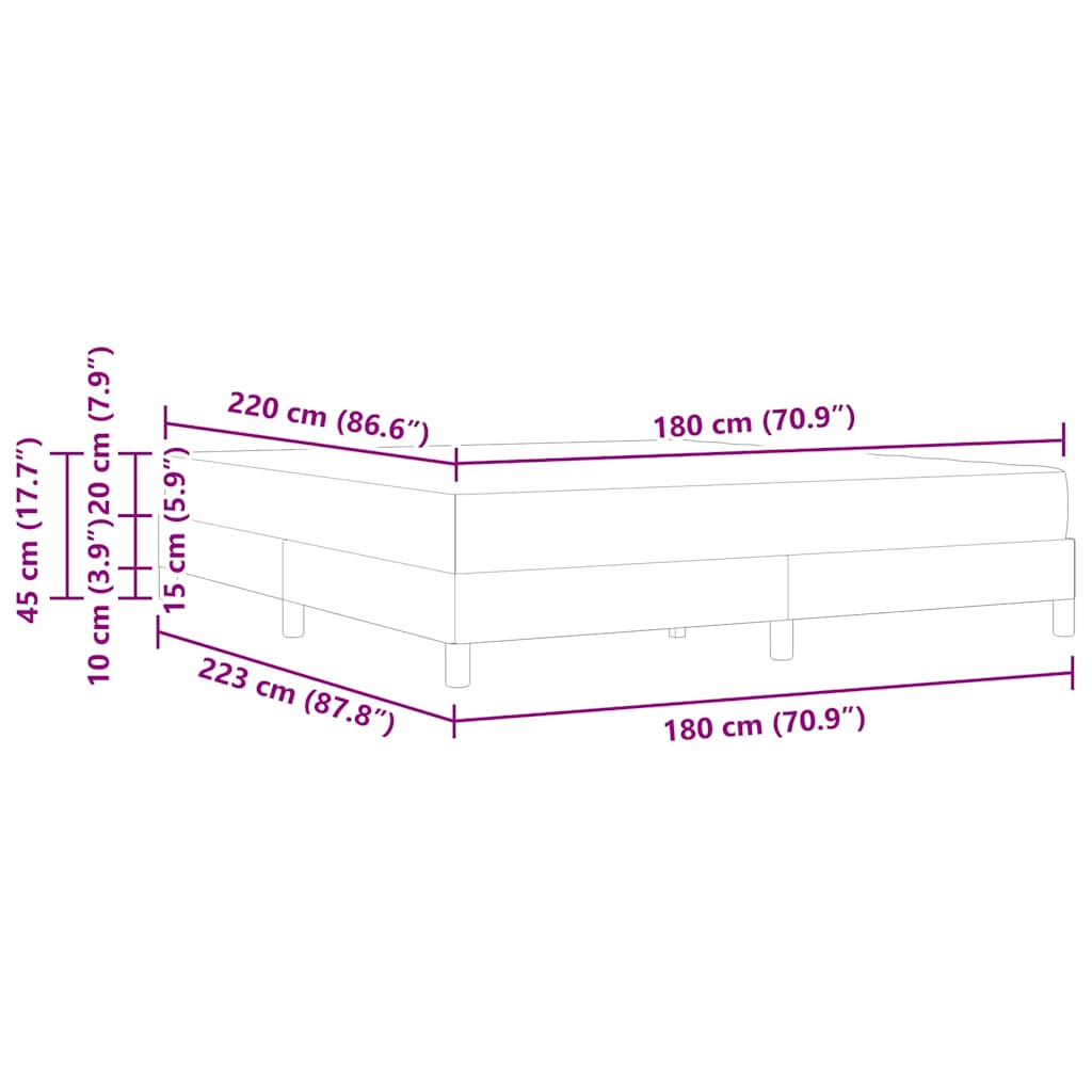 Κρεβάτι με ελατήρια Σκούρο Πράσινο 180 x 220 εκ. ύφασμα